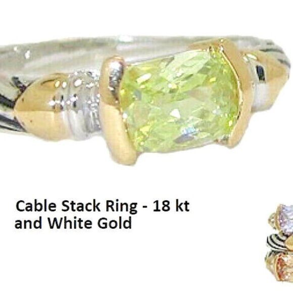 Cable stack ring champagne pink jet white green lavender Sizes 5 - 10 NWT - Picture 6 of 12